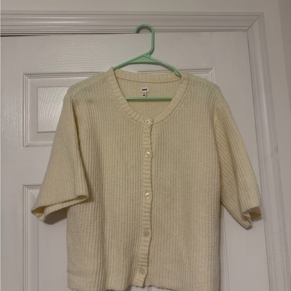 Aerie Cream Knit Cardigan